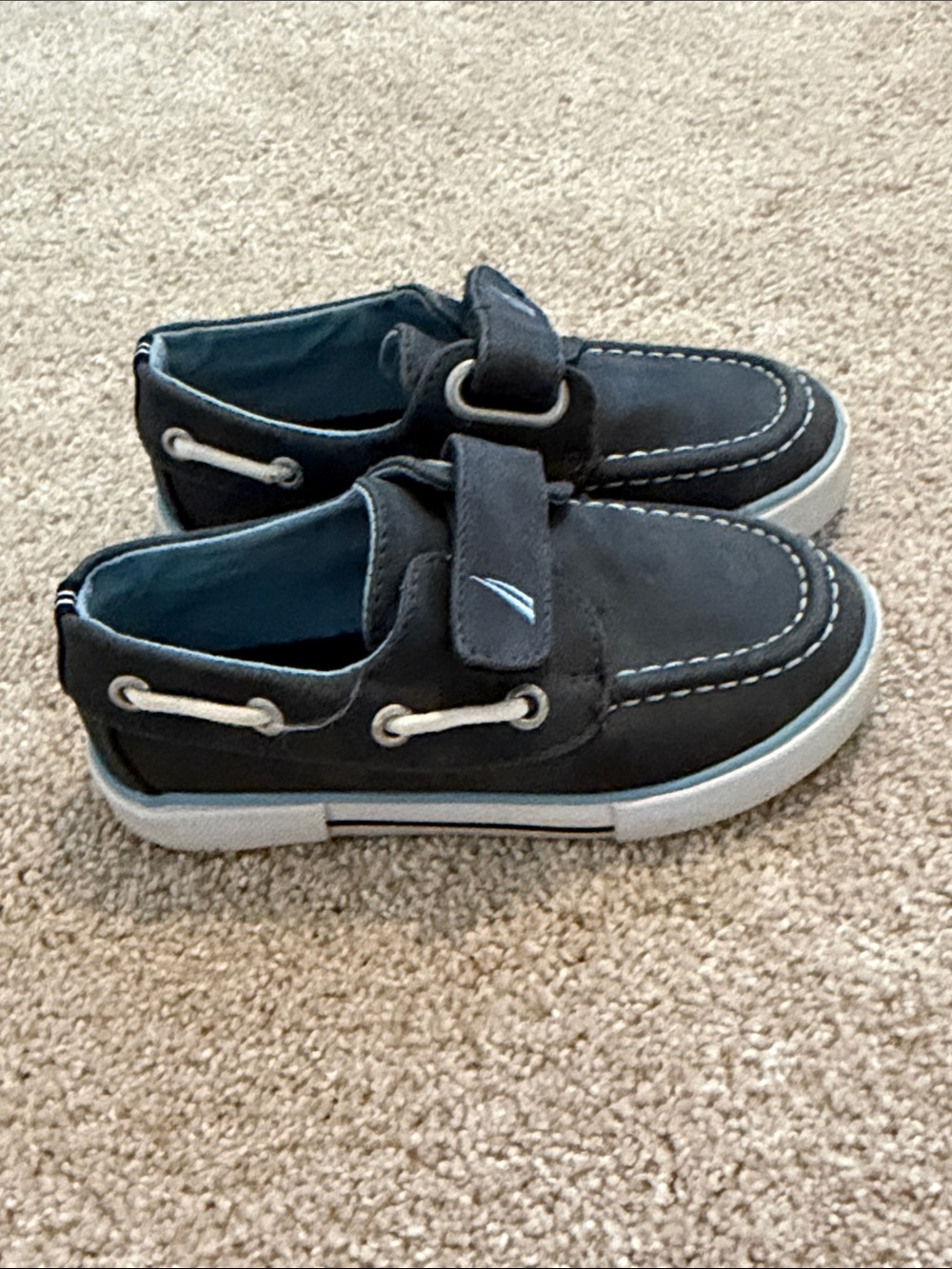 Nautica Boys' Dark Blue Suede Moccasins